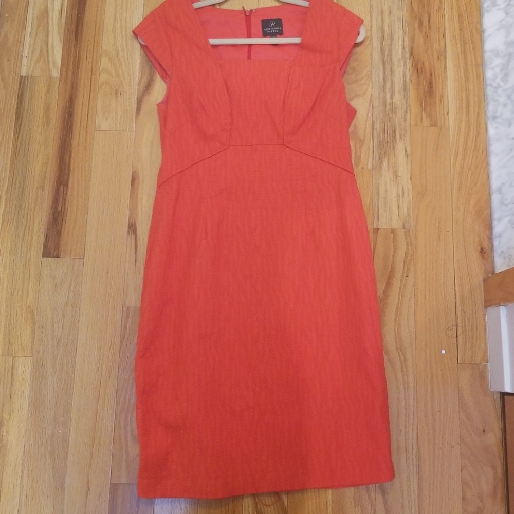Adrianna Papell Salmon Orange Business Dress Sz 8